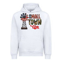 White small town usa Urban Hoodie - CowhideDigitalArt