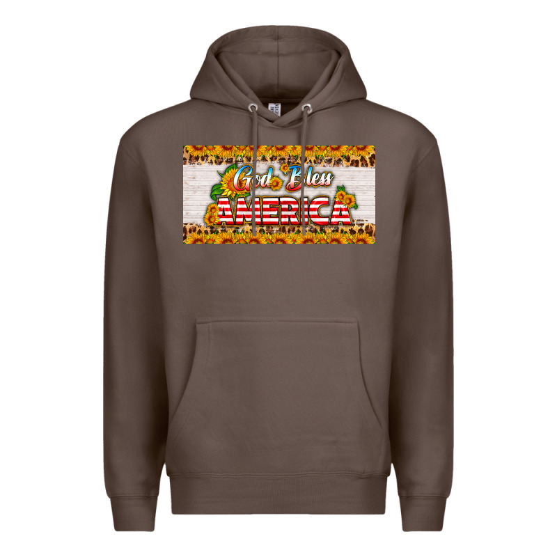 God Bless America Sunflower License Plate Premium Hoodie by HRA Design Shop | Teevron