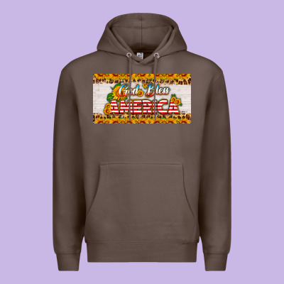 God Bless America Sunflower License Plate Premium Hoodie Designed By Hra Design Shop