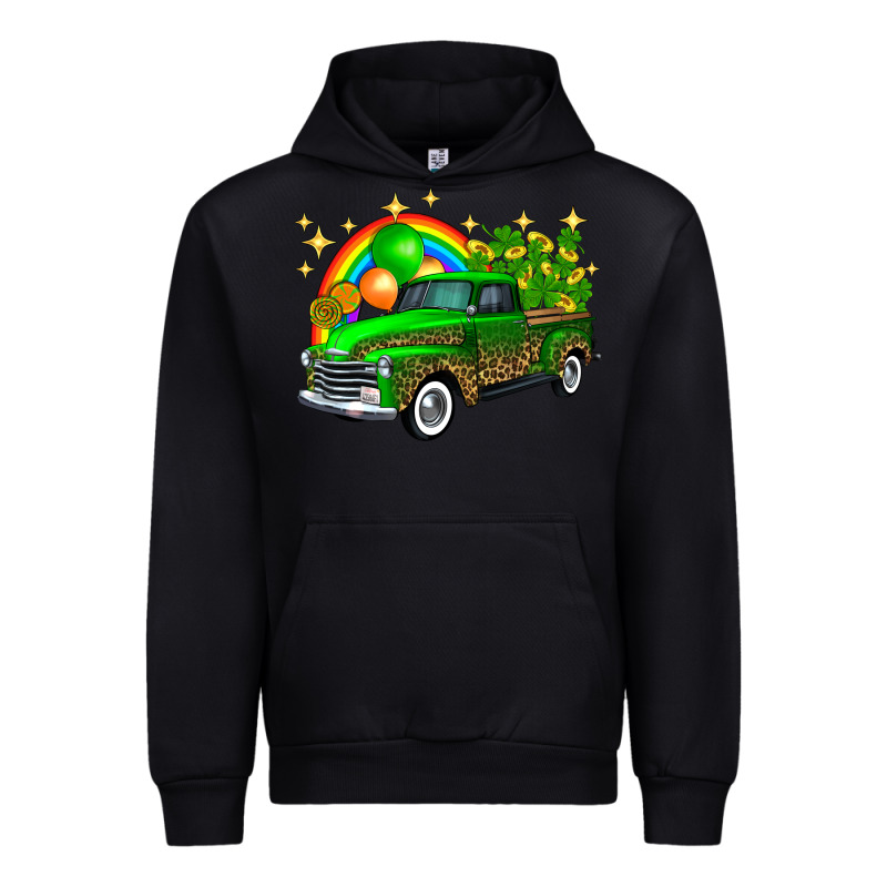 St Patricks Shamrock Gold Rainbow Balloon Candy Truck Urban Hoodie by FaDigitalArtStudio | Teevron