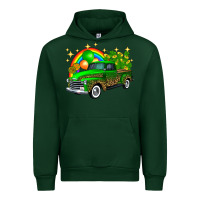 Forest Green st patricks shamrock gold rainbow balloon candy truck Urban Hoodie - FaDigitalArtStudio