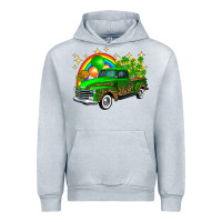 Heather Grey st patricks shamrock gold rainbow balloon candy truck Urban Hoodie - FaDigitalArtStudio