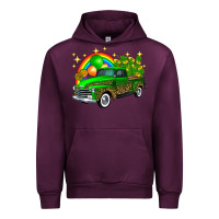 Mauve Wine st patricks shamrock gold rainbow balloon candy truck Urban Hoodie - FaDigitalArtStudio