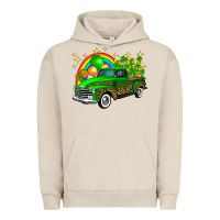 Pigment French Oak st patricks shamrock gold rainbow balloon candy truck Urban Hoodie - FaDigitalArtStudio