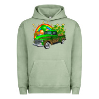 Pigment Oil Green st patricks shamrock gold rainbow balloon candy truck Urban Hoodie - FaDigitalArtStudio