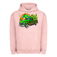 Pigment Salmon st patricks shamrock gold rainbow balloon candy truck Urban Hoodie - FaDigitalArtStudio