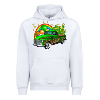 White st patricks shamrock gold rainbow balloon candy truck Urban Hoodie - FaDigitalArtStudio
