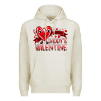 Oatmeal Heather daddy is valentine Premium Hoodie - RacoonDesign