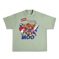 Oil Green Red White And Moo Cow Urban Heavy Tee - RanaPortraitStore
