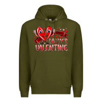 Army Green daddy is valentine Premium Hoodie - RacoonDesign