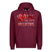Burgundy daddy is valentine Premium Hoodie - RacoonDesign