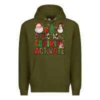 Army Green christmas spirit activate Premium Hoodie - FaDigitalArtStudio