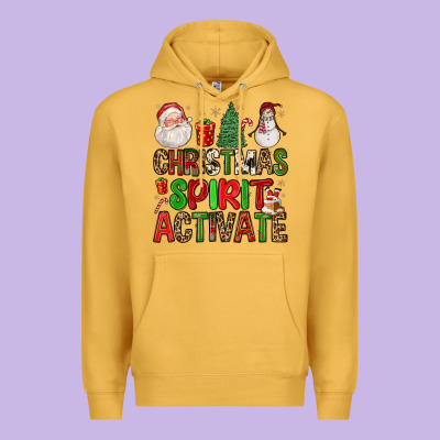 Christmas Spirit Activate Premium Hoodie Designed By Fadigitalartstudio