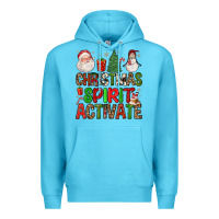 Ocean Blue christmas spirit activate Premium Hoodie - FaDigitalArtStudio