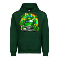 Forest Green st patricks shamrock gold rainbow truck Urban Hoodie - FaDigitalArtStudio