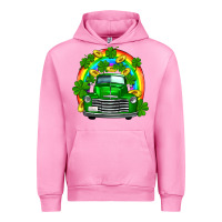 Fuchsia Pink st patricks shamrock gold rainbow truck Urban Hoodie - FaDigitalArtStudio