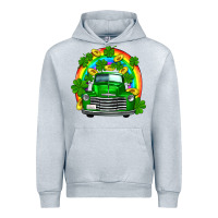 Heather Grey st patricks shamrock gold rainbow truck Urban Hoodie - FaDigitalArtStudio