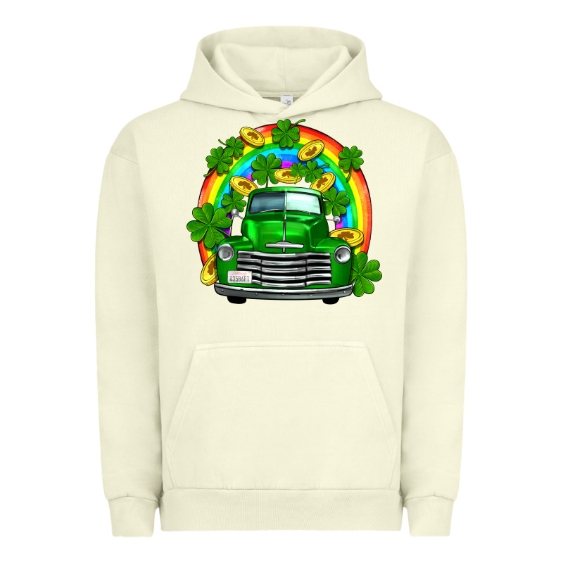 St Patricks Shamrock Gold Rainbow Truck Urban Hoodie by FaDigitalArtStudio | Teevron
