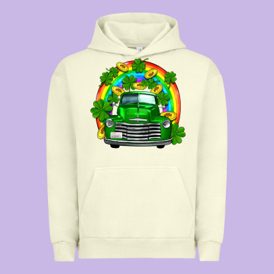 St Patricks Shamrock Gold Rainbow Truck Urban Hoodie Designed By Fadigitalartstudio