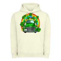 Pigment Pistachio st patricks shamrock gold rainbow truck Urban Hoodie - FaDigitalArtStudio