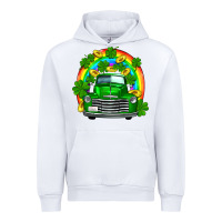 White st patricks shamrock gold rainbow truck Urban Hoodie - FaDigitalArtStudio