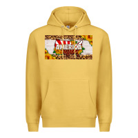 Antique Gold america map sunflower license plate Premium Hoodie - HRA Design Shop