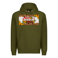 Army Green america map sunflower license plate Premium Hoodie - HRA Design Shop