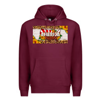 Burgundy america map sunflower license plate Premium Hoodie - HRA Design Shop