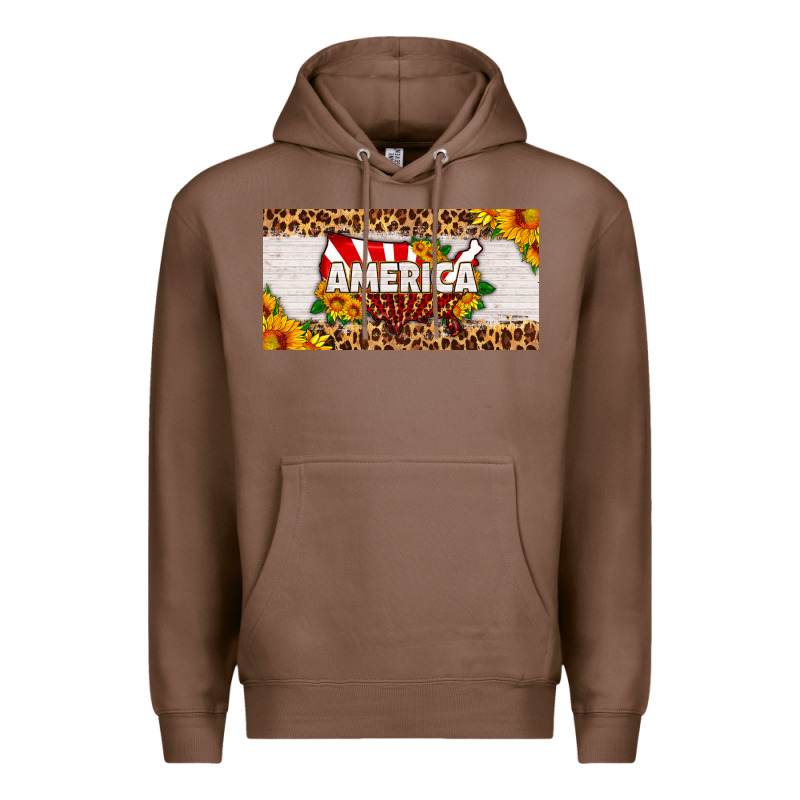 America Map Sunflower License Plate Premium Hoodie by HRA Design Shop | Teevron