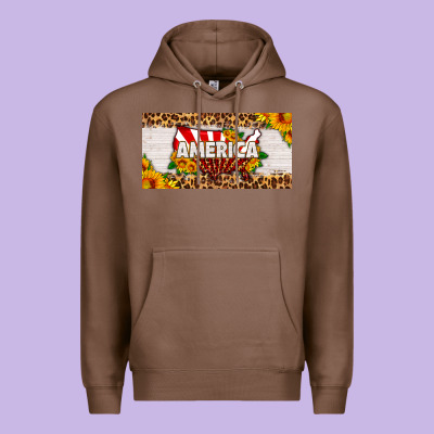 America Map Sunflower License Plate Premium Hoodie Designed By Hra Design Shop