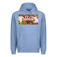 Colony Blue america map sunflower license plate Premium Hoodie - HRA Design Shop