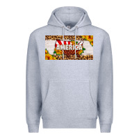 Heather Grey america map sunflower license plate Premium Hoodie - HRA Design Shop