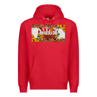 Red america map sunflower license plate Premium Hoodie - HRA Design Shop