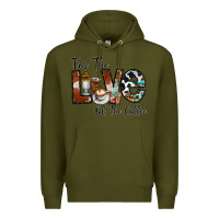 Army Green for the love of the coffe Premium Hoodie - CowhideDigitalArt