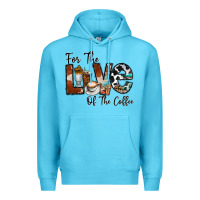 Ocean Blue for the love of the coffe Premium Hoodie - CowhideDigitalArt