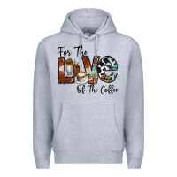 Heather Grey for the love of the coffe Premium Hoodie - CowhideDigitalArt