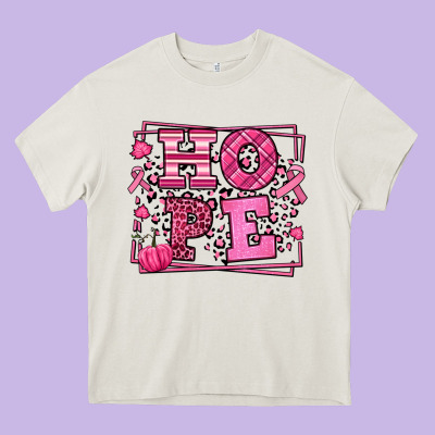 Hope Breast Cancer Awareness Fall Heavy Core Tee Designed By Lillyallendesigns
