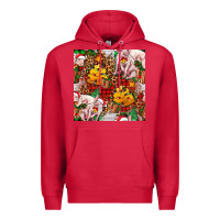 Cardinal christmas pig  tartan with  hay and christmas ligh Premium Hoodie - FaDigitalArtStudio