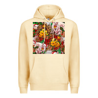 Pina Colada christmas pig  tartan with  hay and christmas ligh Premium Hoodie - FaDigitalArtStudio