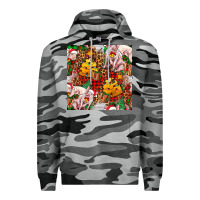 Slate Camo christmas pig  tartan with  hay and christmas ligh Premium Hoodie - FaDigitalArtStudio