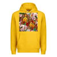 Lemon christmas pig  tartan with  hay and christmas ligh Premium Hoodie - FaDigitalArtStudio