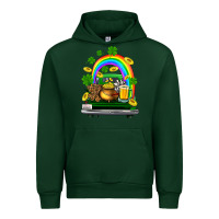 Forest Green st patricks shamrock gold beer truck Urban Hoodie - FaDigitalArtStudio