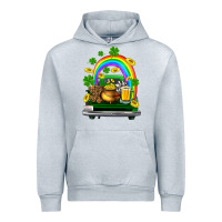 Heather Grey st patricks shamrock gold beer truck Urban Hoodie - FaDigitalArtStudio