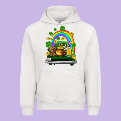 St Patricks Shamrock Gold Beer Truck Urban Hoodie Designed By Fadigitalartstudio