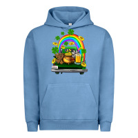 Pigment Pebble Blue st patricks shamrock gold beer truck Urban Hoodie - FaDigitalArtStudio