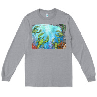 Heather Grey lobster background Long Sleeve Tee - BarkalooDesign