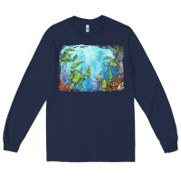 Navy lobster background Long Sleeve Tee - BarkalooDesign