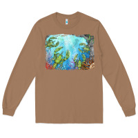 Toasted Coconut lobster background Long Sleeve Tee - BarkalooDesign
