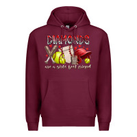 Burgundy diamonds are a girls best friends Premium Hoodie - RacoonDesign
