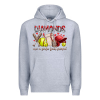 Heather Grey diamonds are a girls best friends Premium Hoodie - RacoonDesign